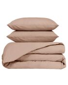 Parure 100% Percale de Coton Venezia housse de couette & 2 taies cimarron