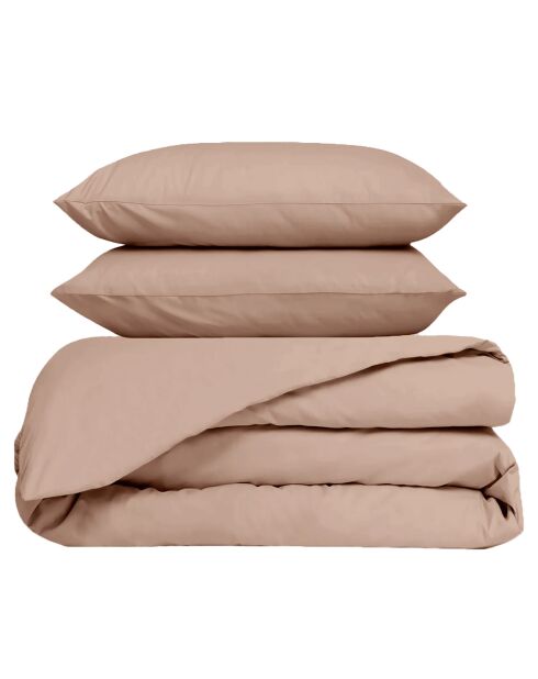 Parure 100% Percale de Coton Venezia housse de couette & 2 taies cimarron