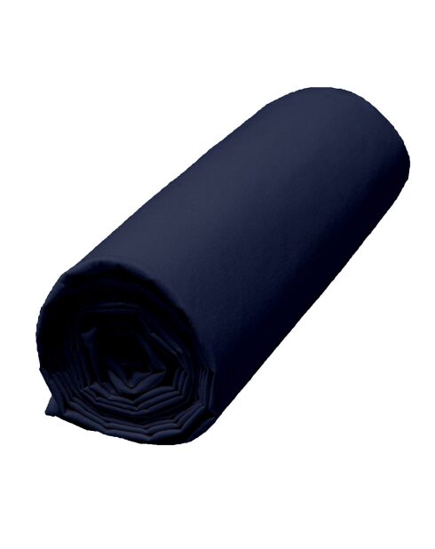 Drap housse 100% Percale de Coton Venezia bonnet 30 cm encre