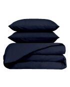 Parure 100% Percale de Coton Venezia housse de couette & 2 taies encre