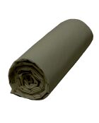Drap housse 100% Percale de Coton Venezia bonnet 30 cm kaki
