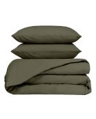 Parure 100% Percale de Coton Venezia housse de couette & 1 taie kaki