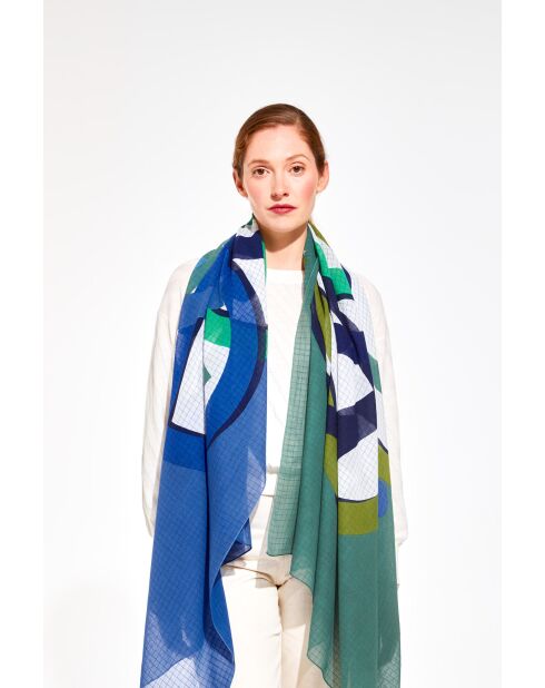 Foulard Icone Bleu 100 X 190Cm