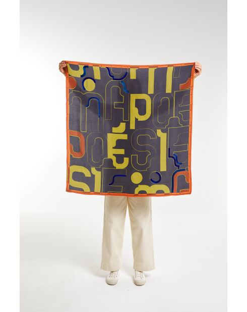 Foulard Idole Noir 100 X 100Cm