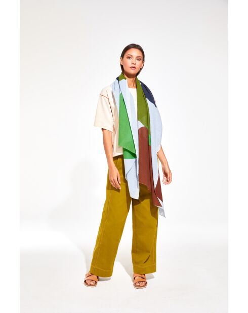Foulard Galet Vert 100 X 190Cm