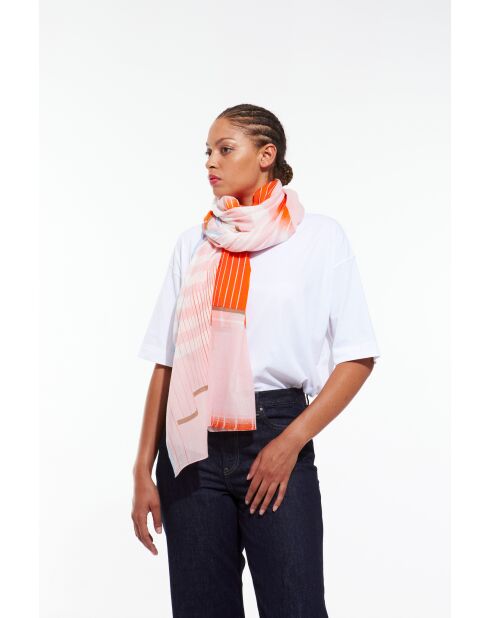 Foulard Soleil Vermillon 100 X 190Cm