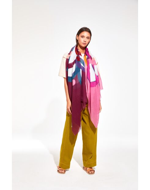 Foulard Icone Rose 100 X 190Cm