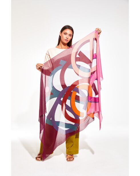 Foulard Icone Rose 100 X 190Cm
