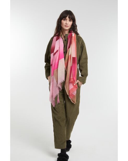 Foulard Optique Rose 70 X 190Cm