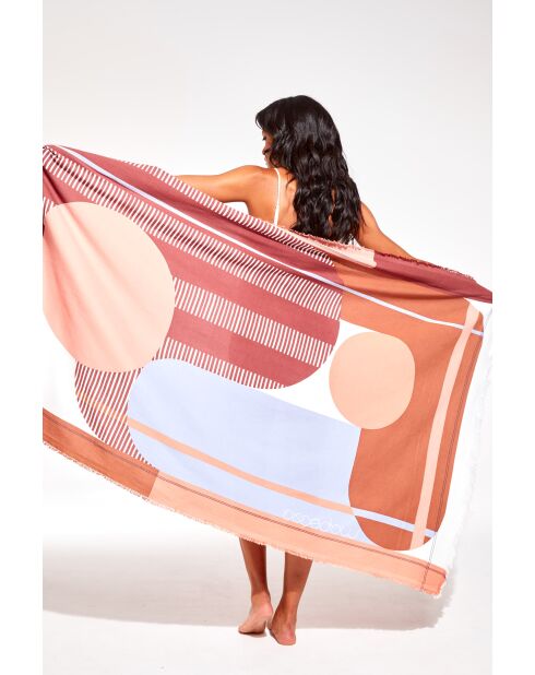 Toalla de playa rosa abstracta 100 x 200 cm