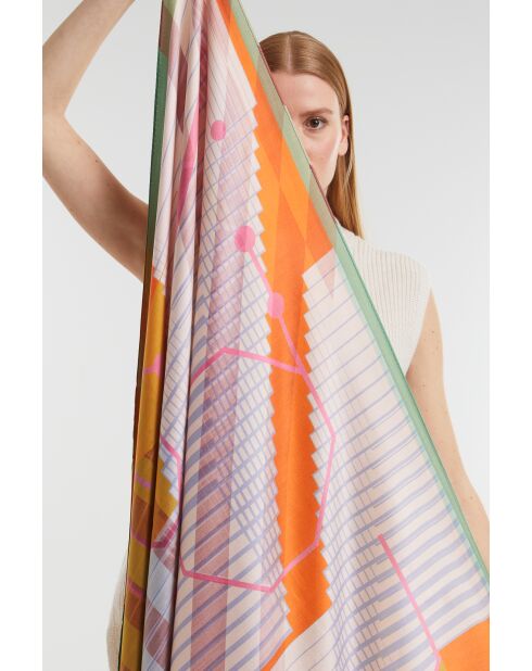 Foulard Dédale Multico 120 X 120Cm
