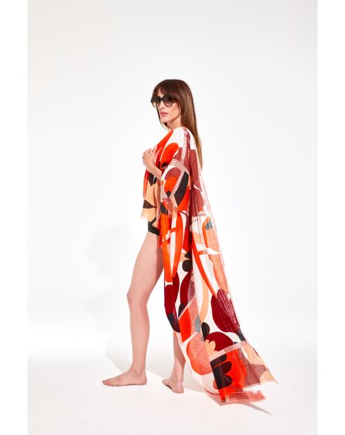 Foulard Bloom Vermillon 100 X 190Cm