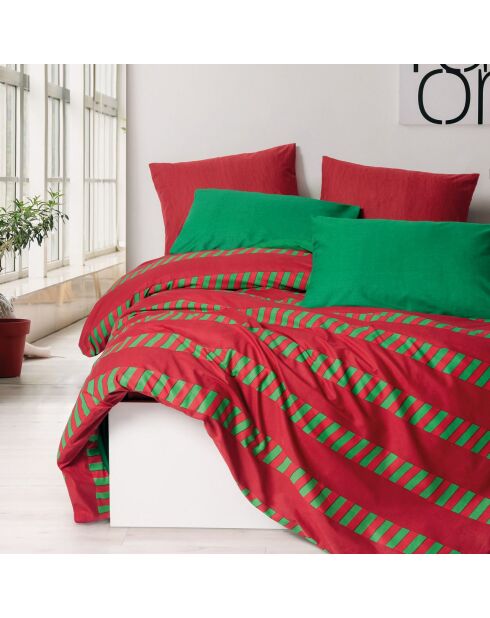 Parrure De Lit De Noel  rouge/vert