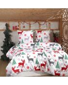 Parure de Lit de Noël   blanc/rouge/gris