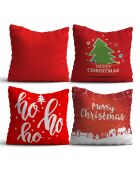 4 Coussins De Noel multicolores - 43x43 cm