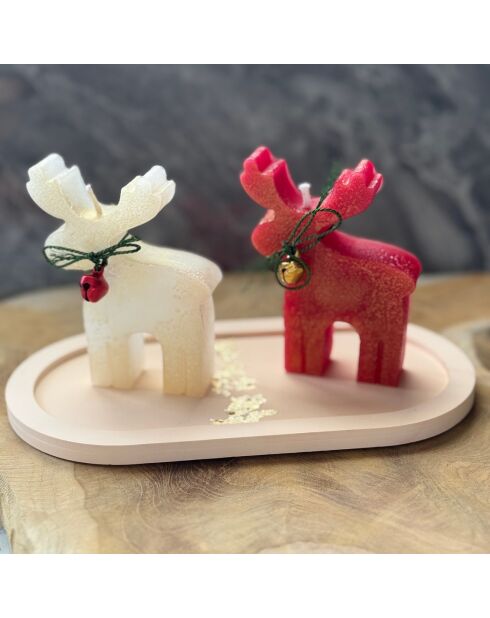 2 Bougies rouge/blanc