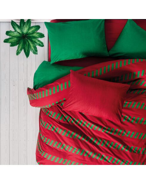 Parrure De Lit De Noel  rouge/vert