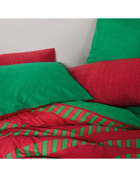 Parrure De Lit De Noel  rouge/vert