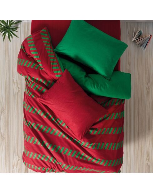 Parrure De Lit De Noel  rouge/vert