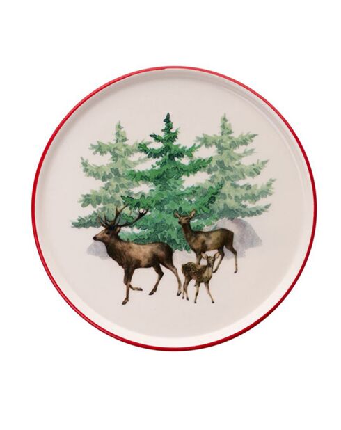 6 Assiettes À Dessert en Porcelaine De Noel  multicolores - 19.3x19.3x2 cm