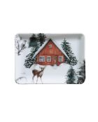 3 Plats en Porcelaine Noel multicolores - 18x13 cm