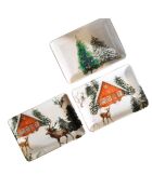 3 Plats en Porcelaine Noel multicolores - 18x13 cm