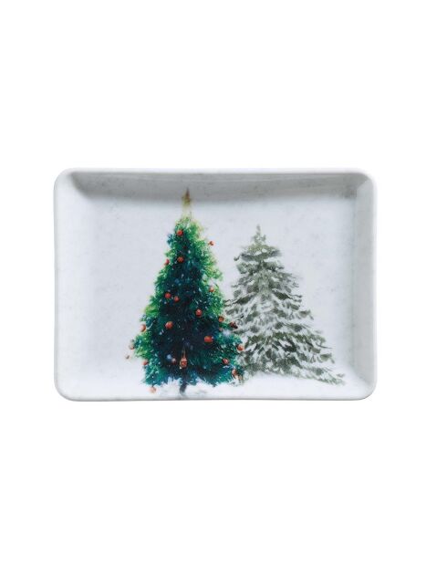 3 Plats en Porcelaine Noel multicolores - 18x13 cm