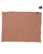 6 Sets de table 100% Lin Cuba brick