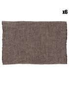 6 Sets de table 100% Lin Cuba charbon