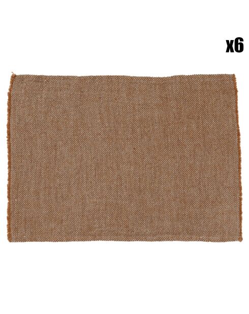 6 Sets de table 100% Lin Cuba daim