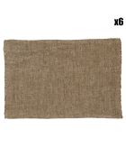 6 Sets de table 100% Lin Cuba olive