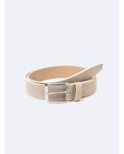 Ceinture en cuir embossé beige