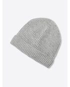 Bonnet uni en viscose mélangée gris chiné clair