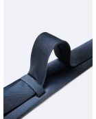 Cravate armurée en soie mélangée bleu marine