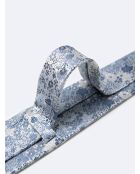 100% zijden bloemenstropdas lichtblauw