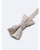 Noeud papillon fantaisie 100% soie beige doux