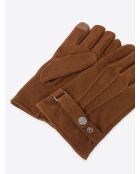 Coffret gants en cuir camel