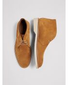 Bottines en cuir beige kaki