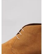 Bottines en cuir beige kaki