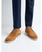 Bottines en cuir beige kaki