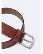 Ceinture en cuir grainé marron