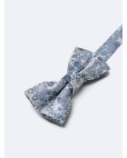 Papillon floreale 100% seta blu chiaro