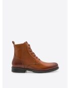Bottines en cuir cognac