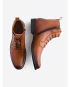 Bottines en cuir cognac