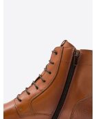 Bottines en cuir cognac