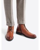 Bottines en cuir cognac