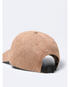 Casquette baseball chinée en coton noisette