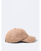 Casquette baseball chinée en coton noisette