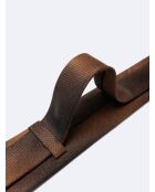 Cravatta in tessuto misto seta castagna