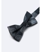 Zwarte vlinderdas met bloemenprint van zijdemix